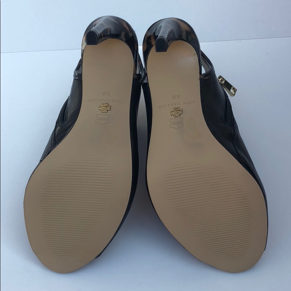 Ann Taylor Peep Toe Black Mule Slides Bootie NWOB - Picture 4 of 8
